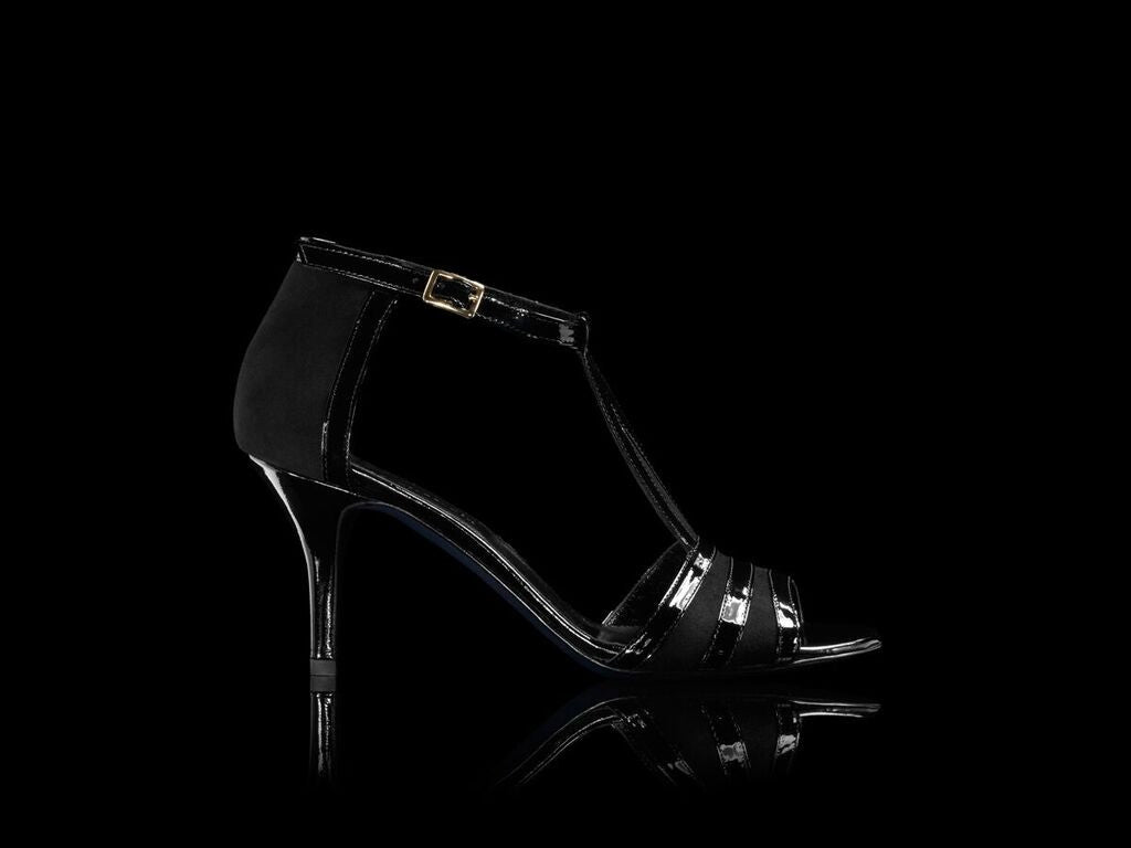Jane black suede and black patent